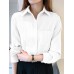 Solid Textured Long Sleeve Button Front Lapel Shirt