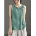 Contrast Slit Hem Sleeveless Crew Neck Casual Tank Top