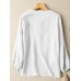 Solid Slit High  low Hem Crew Neck Long Sleeve Blouse