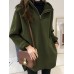 Hooded Simple Casual Solid Color Slit Hem Pocket Zipper Sweatshirts for Women