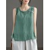 Contrast Slit Hem Sleeveless Crew Neck Casual Tank Top