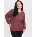 YOINS Plus Size Round Neck Criss  Cross Waffle Knit Knitwear