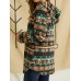 Ethnic Pattern Print Vintage Pocket Hooded Casual Coat for Women