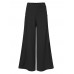 Women Solid Color Side Button Elastic Waist Loose Casual Wide Leg Pants With Pocket